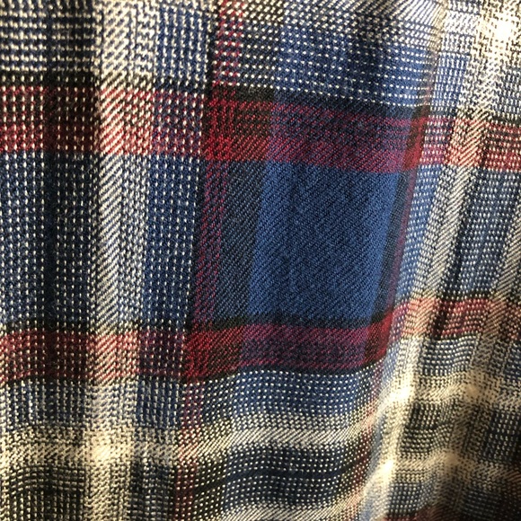 Vintage Havana Navy and Burgundy Plaid Shirt dress - Picture 6 of 14